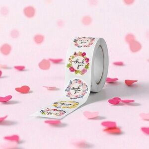 🔅New🔅 1 Roll 500pcs Thank You Stickers Labels Business Supplies Shipping